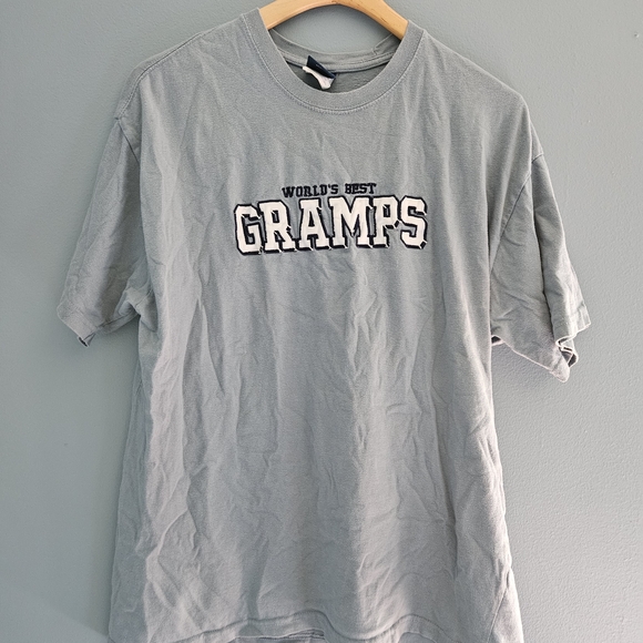 Old Varsity Brand Gramps Shirt XL Worlds BGray Graphic Tee - World's Best Gramps - Picture 1 of 5
